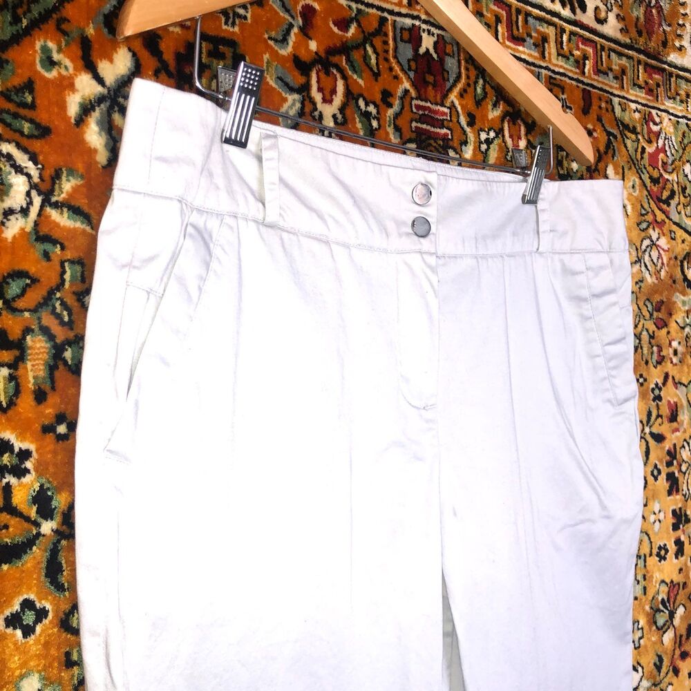 Sandro Sportswear Light Grey Capri Pants sz 14 Cotton Slim Fit Cropped Trousers - Picture 2 of 7